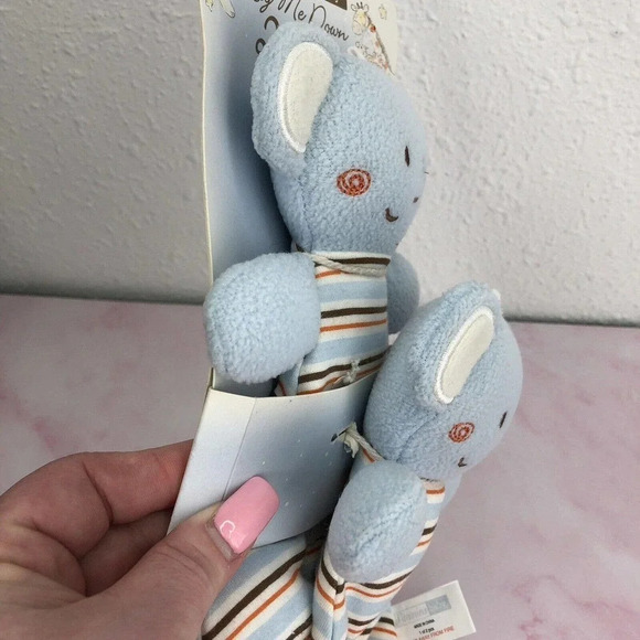 NWT Vitamins Baby lovey security blanket blue elephant set of two 2012 rare - Picture 9 of 10